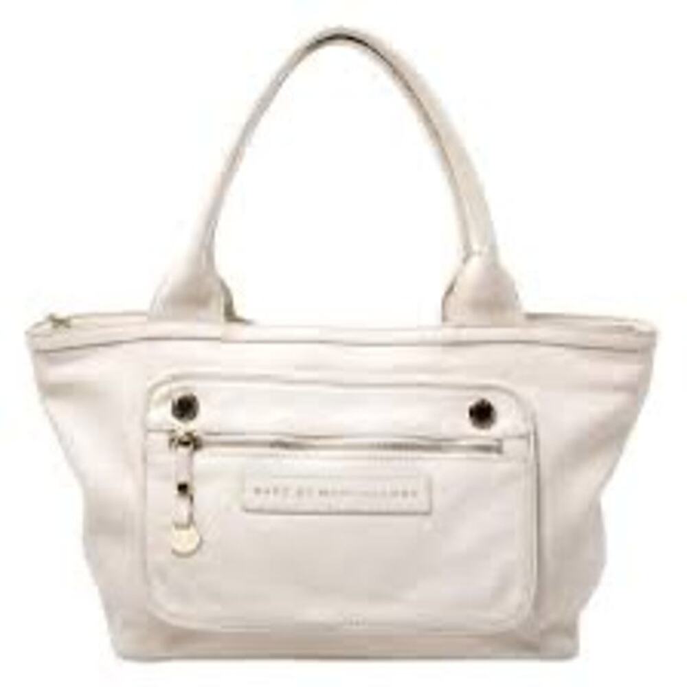 Marc by Marc Jacobs cream leather large shoulder bag
